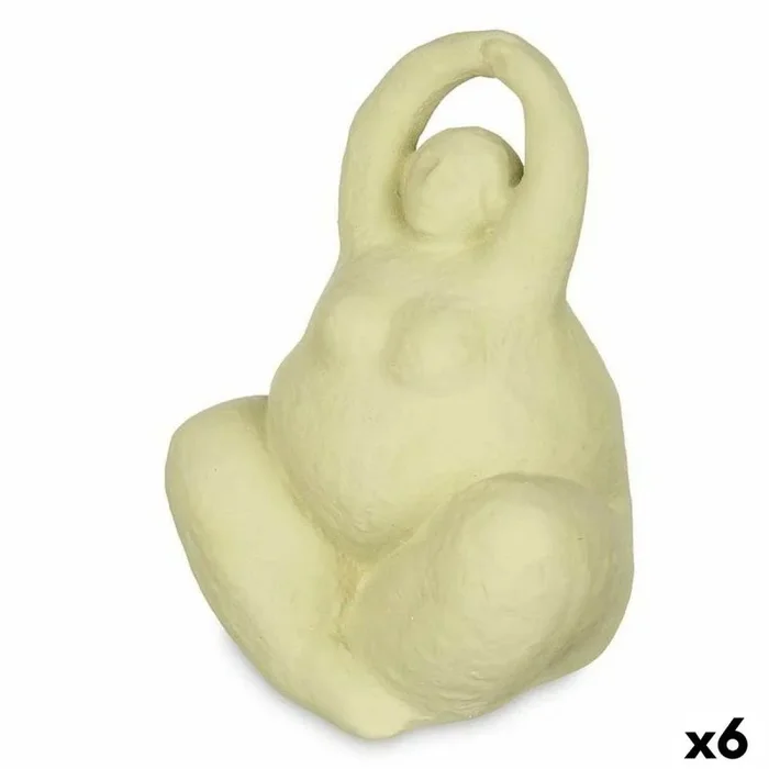 Figura decorativa verde dolomita 14 x 18 x 11 cm (6 unidades) mujer yoga
