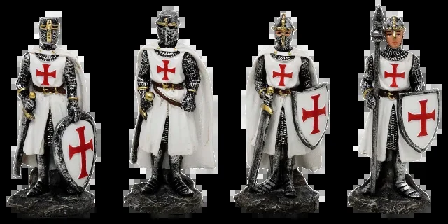 Figuras Resina Templarias Blanca.