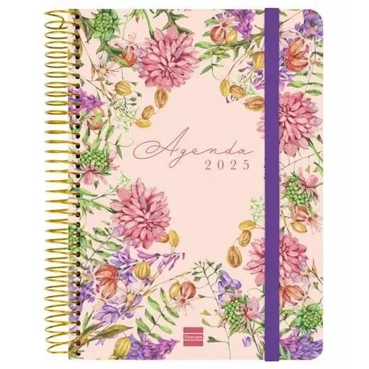 Finocam agenda anual cloe espiral e10-155x212mm 1dp negro 2025