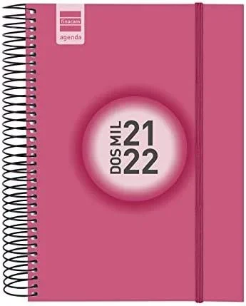 Finocam agenda escolar espir color e10 espiral semana vista tapa pp castellano 2021/22 rosa