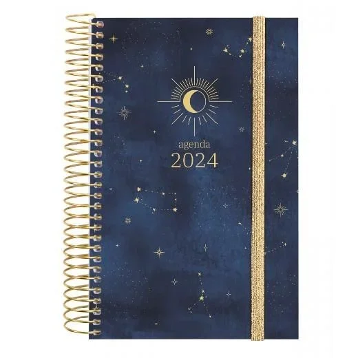Finocam agenda espiral design collection e5 1dp 117x181mm moon 2024