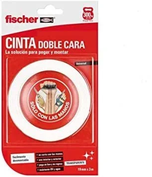 fischer – cinta de doble cara Sclm (blíster de 3 m) para pegar e instalar permanentemente, multifunción, de alto rendimiento, sin agujeros, fácil aplicación, posibilidad desmontaje rápido