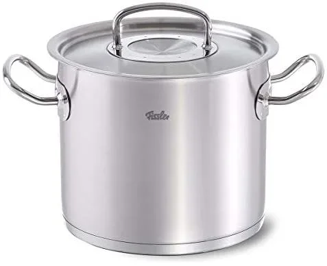 Fissler original-profi collection / Olla alta de acero inoxidable (2,6 litros, Ø 16 cm) con tapadera de vidrio, apta para cocinas de inducción, gas, vitrocerámica y eléctricas