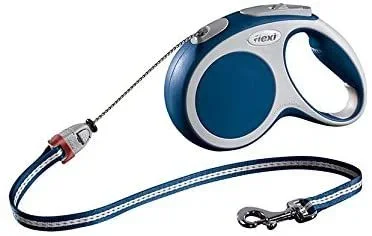 Flexi Correa retráctil Vario, Cuerda, 5 M, hasta 20 kg, Azul, 500x11x5 cm