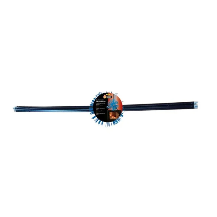 Flower – Kit Deshollinador Mecánico Chimeneas | 5.6m Total, 4 Varillas Flexibles | Erizo Nylon 200mm Limpieza Eficaz | Compatible con Chimeneas de Acero, Multicolor