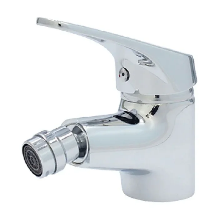 Fontastock URBEL FSKFGB001 grifo monomando para bidé con aireador giratorio, cartucho cerámico de 40 mm, latiguillos de 35 cm incluidos, maneta de zinc y cuerpo de latón
