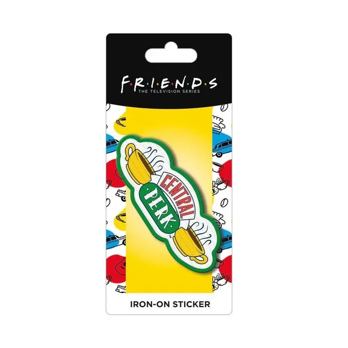 FRIENDS Central Perk – Parche bordado para planchar (talla única), color amarillo y verde, Amarillo/Verde/Blanco, Taille unique