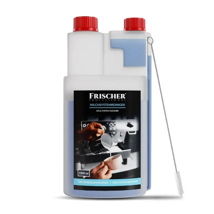 Frischer professional Limpiador de sistema de leche 1000 ml para cafeteras automáticas, espumador de leche, elimina residuos de leche, depósitos en máquinas de café espresso de todos los fabricantes