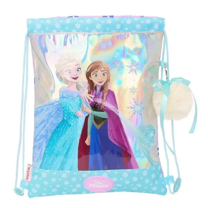 FROZEN COOL DAYS – Mochila Saco Plano Junior, Mochila, Ideal para Niños de Diferentes Edades, Cómoda y Versátil, Calidad y Resistencia, 26×34 cm, Color Violeta/celeste