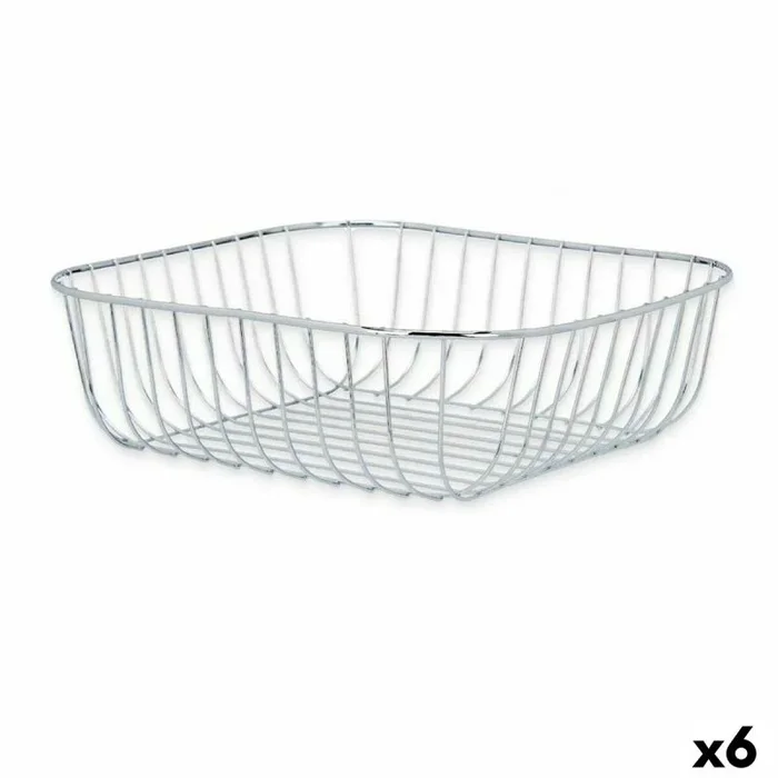 Frutero plateado metal 30 x 9 x 30 cm (6 unidades)