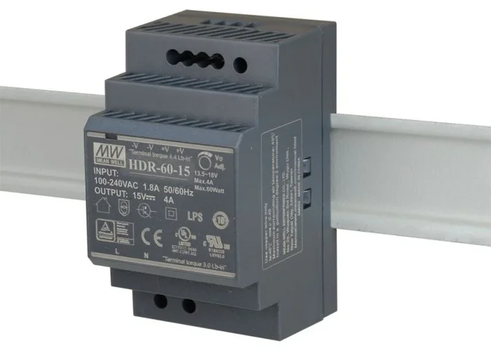Fuente Alimentacion Carril Din 15vdc 60w 4a Meanwell Hdr-60-15