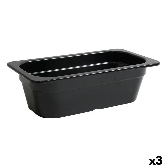 Fuente de cocina inde negro 32,5 x 17,6 x 10 cm (3 unidades)