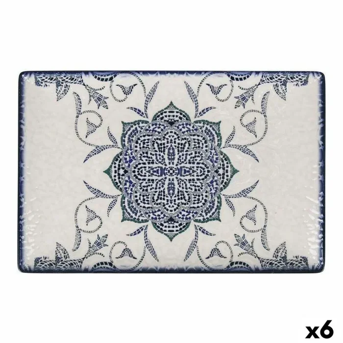 Fuente de cocina la mediterránea rosetta porcelana rectangular 30 x 20 x 2,5 cm (6 unidades)
