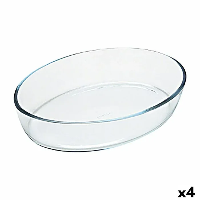 Fuente para horno pyrex classic vidrio transparente vidrio ovalada 40 x 28 x 7 cm (4 unidades)
