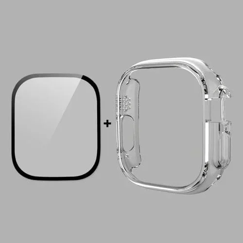 Funda 2 en 1 Enkay para Apple Watch Ultra 49mm con PC Case y Vidrio Templado 9H (Transparente)