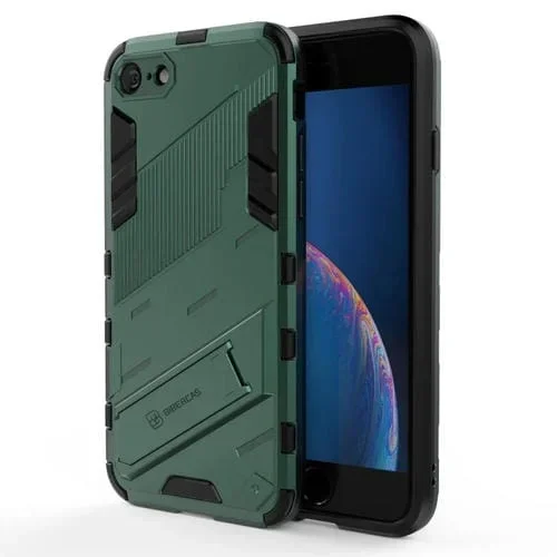 Funda 2 en 1 PC y TPU Punk Armor con Soporte Invisible para iPhone 7 y 8 (Verde)