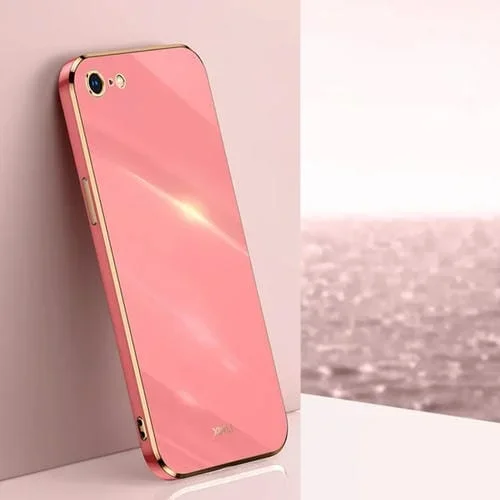 Funda a prueba de golpes Gold Edge TPU Xinli Straight Pull para iPhone 6 Plus / 6S Plus (Rojo de Espino)