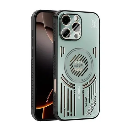 Funda ABEEL Ice Fox Series con disipador de calor Magsafe para iPhone 16 Pro Max (verde claro)