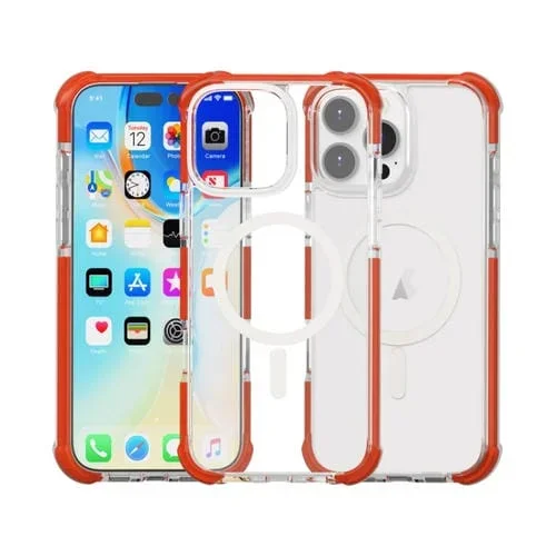 Funda Acrílico Magnética Magsafe para iPhone 16 Pro a Prueba de Golpes (Roja)
