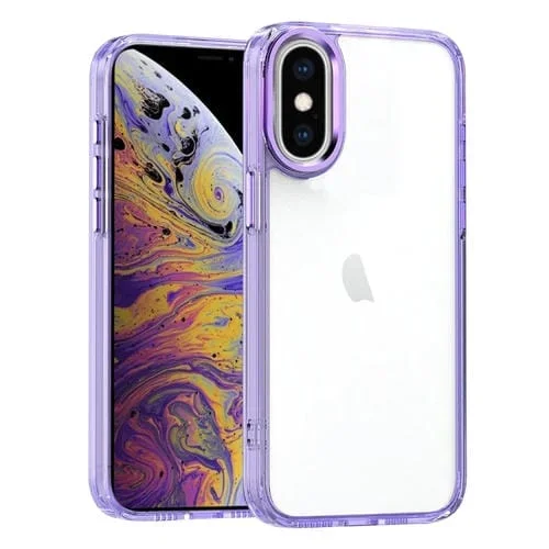 Funda Acrílico para Teléfono iPhone Xs Max Alta Translucidez (Púrpura)