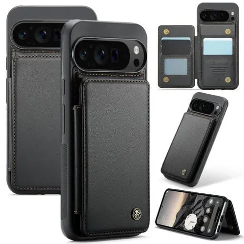 Funda Antirrobo Caseme C22 para Google Pixel 9 Pro XL con Ranuras para Tarjetas y RFID (Negra)