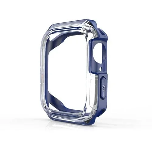 Funda Armadura Transparente Dos Colores para Apple Watch Series 6 SE 5 4 44mm (Azul)