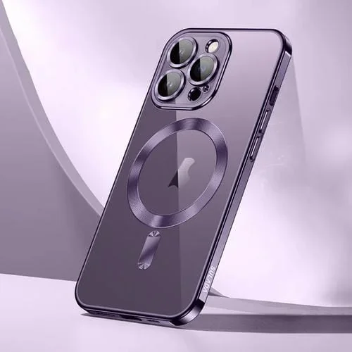 Funda Blanda Sulada para iPhone 16 Pro a Prueba de Golpes con Revestimiento TPU (Morado Oscuro)