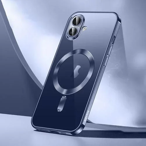 Funda Blanda TPU Sulada para iPhone 16 con Revestimiento Magsafe a Prueba de Golpes (Azul Titanio)