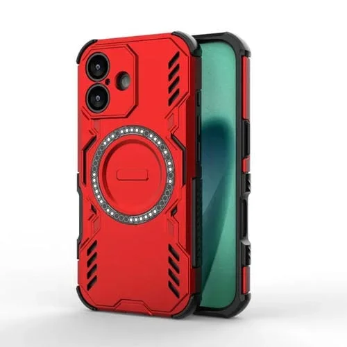 Funda con anillo magnético MagSafe Butterfly Armor para iPhone 17, a prueba de golpes (roja)