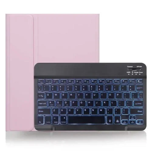 Funda con Teclado Bluetooth X-11Bs para iPad Pro 11 Pulgadas (2020/2018) con Ranura para Lápiz y Luz de Fondo (Rosa)