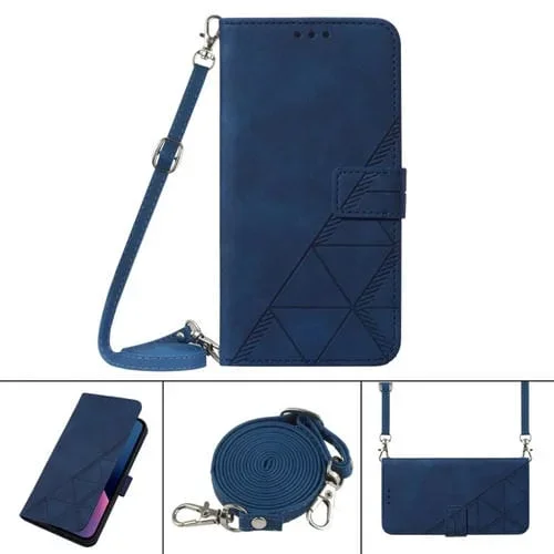 Funda Crossbody 3D para Infinix Hot 10S y Hot 10T de Cuero con Goma (Azul)