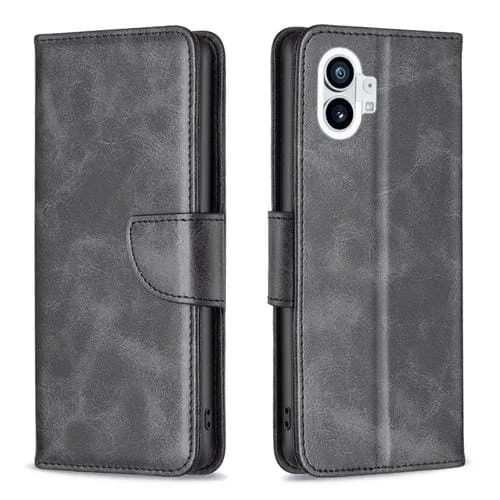 Funda Cuero For Nothing Phone 1 Textura Piel de Cordero (Negro)