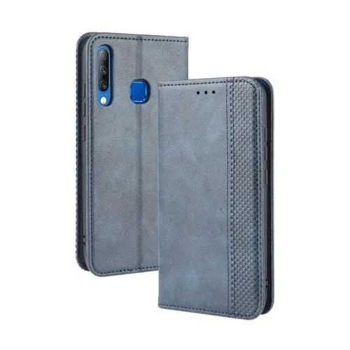 Funda Cuero Infinix Smart 3 Plus X627 Hebilla Magnética Flip Horizontal Soporte Ranuras Tarjetas Marco Fotos (Azul)