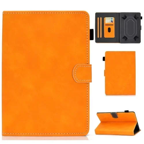 Funda Cuero Universal para Tablet PC 8 Pulgadas con Soporte, Ranuras y Tapa Horizontal (Caqui)