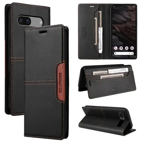 Funda de Cuero Antirrobo Rfid Gqutrobe G01 para Google Pixel 7A (Negra)