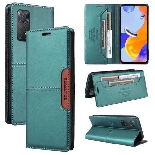 Funda de Cuero Antirrobo Rfid Gqutrobe G01 para Redmi Note 11 Pro Global (Verde)