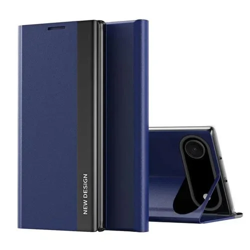 Funda de cuero con adsorción electrochapada para iPhone 17 (azul oscuro)