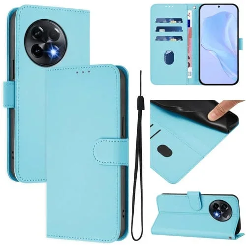 Funda de Cuero con Cordón para OnePlus 11R 5G Tacto Piel (Azul Cielo)
