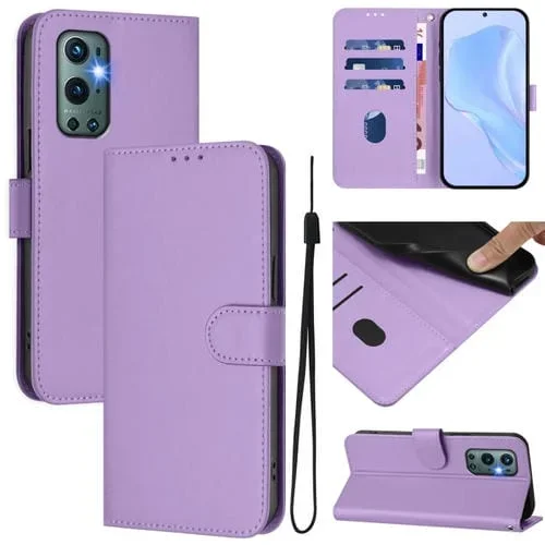 Funda de Cuero con Cordón para OnePlus 9 Pro Skin Feel (Morado Lavanda)