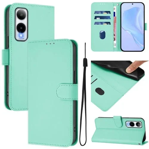 Funda de Cuero con Cordón para Teléfono Cricket Icon 6 Skin Feel (Verde Menta)