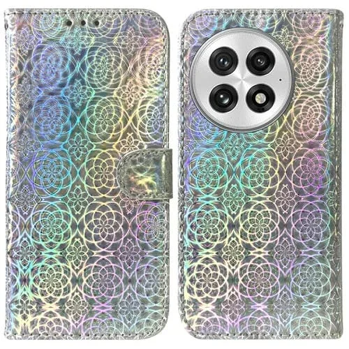Funda de Cuero con Hebilla Magnética para Teléfono OnePlus 13 (Plateada)