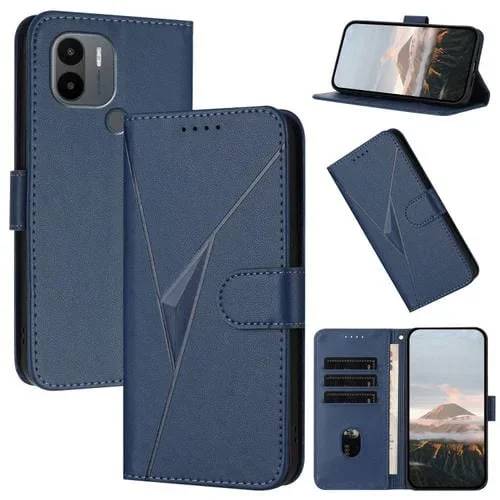 Funda de Cuero con Hebilla Triangular para Redmi A1+ (Azul Rey)