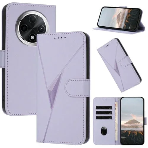 Funda de Cuero con Hebilla Triangular para Redmi A3 Pro (Morado Claro)