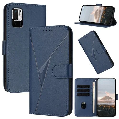 Funda de Cuero con Hebilla Triangular para Redmi Note 10 5G (Azul Real)