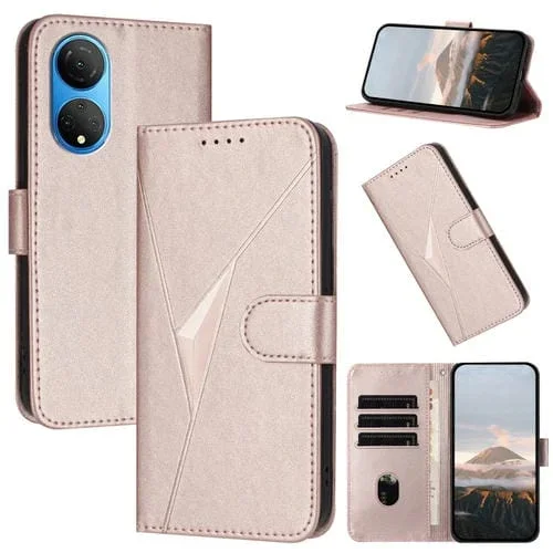 Funda de Cuero con Hebilla y Diseño Triangular para Honor X7 4G y Play 30 Plus (Oro Rosa)