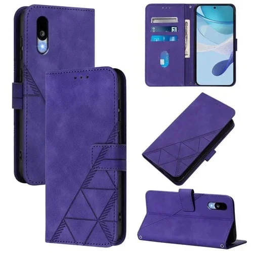 Funda de Cuero con Relieve 3D para Sharp Basio Active3 (Morado)