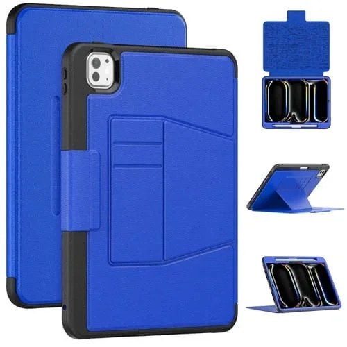 Funda de Cuero con Soporte Magnético Smart B para iPad Pro 11 (2024) (Azul)