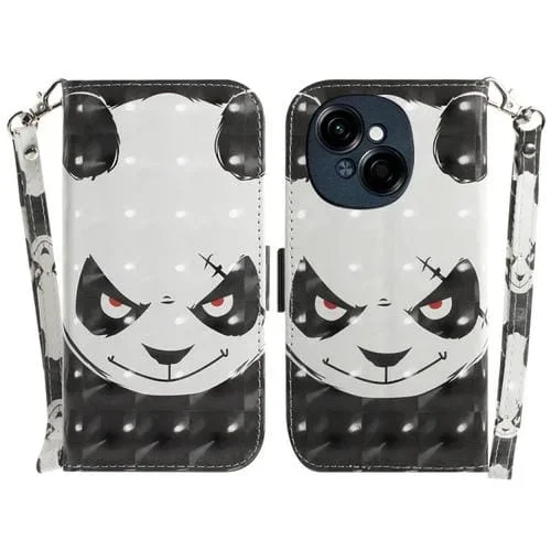Funda de Cuero con Tapa Horizontal para Tecno Spark Go 1 y Pop 9 Pro (Oso Enojado)