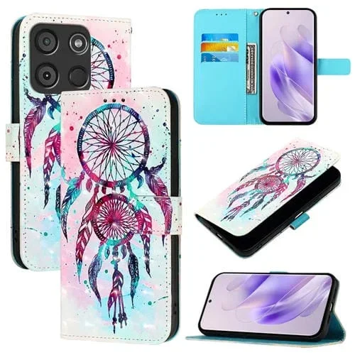 Funda de Cuero con Tapa Horizontal y Pintura 3D para Itel A60/A60S (Campanas de Viento)