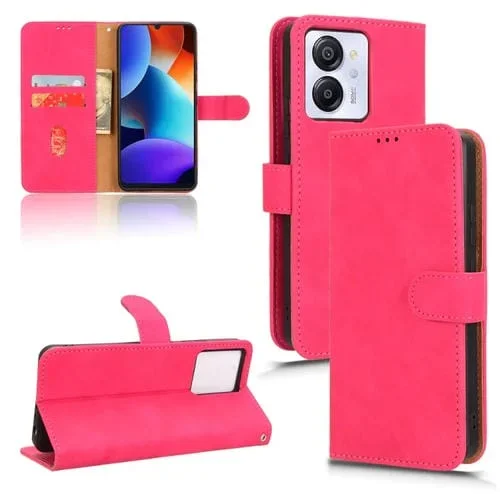 Funda de Cuero con Tapa Magnética para BlackView Oscal Modern 8 (Rosa y Rojo)